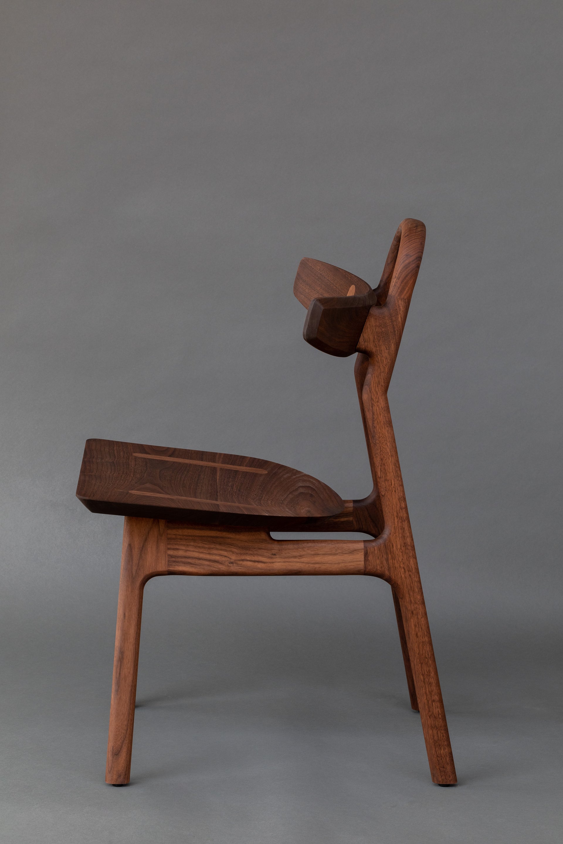 The Moto Chair, Designer Furniture, Walnut Side View