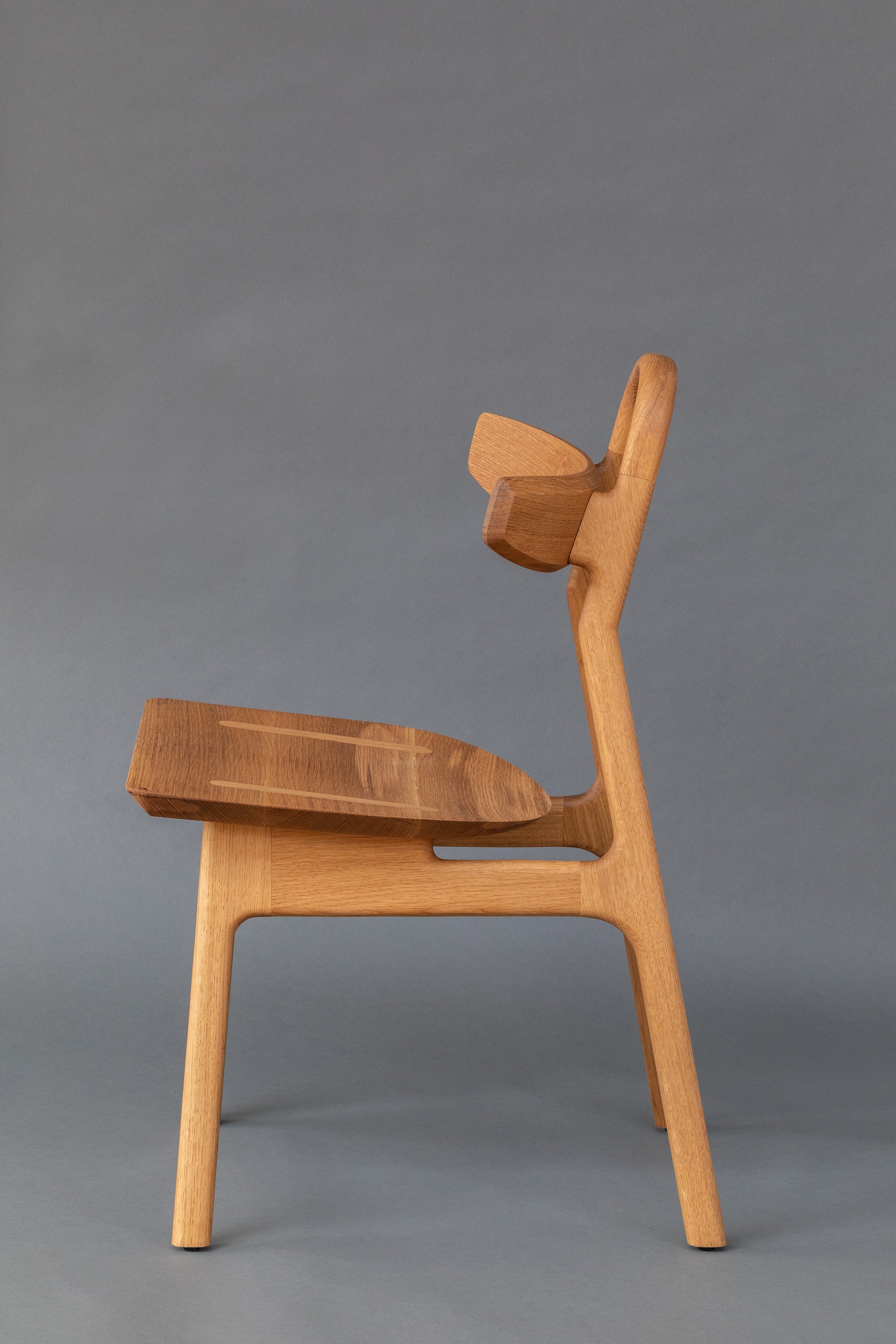 The Moto Chair, Designer Furniture, White Oak Side View